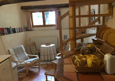 Living area in gîte Stable